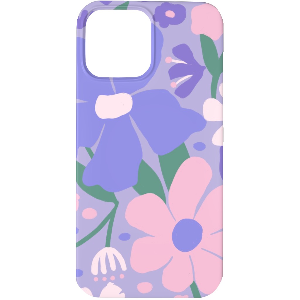 Blooming Garden on Lilac Phone Case, Silicone Liner Case, Matte, iPhone 13 Pro, Purple
