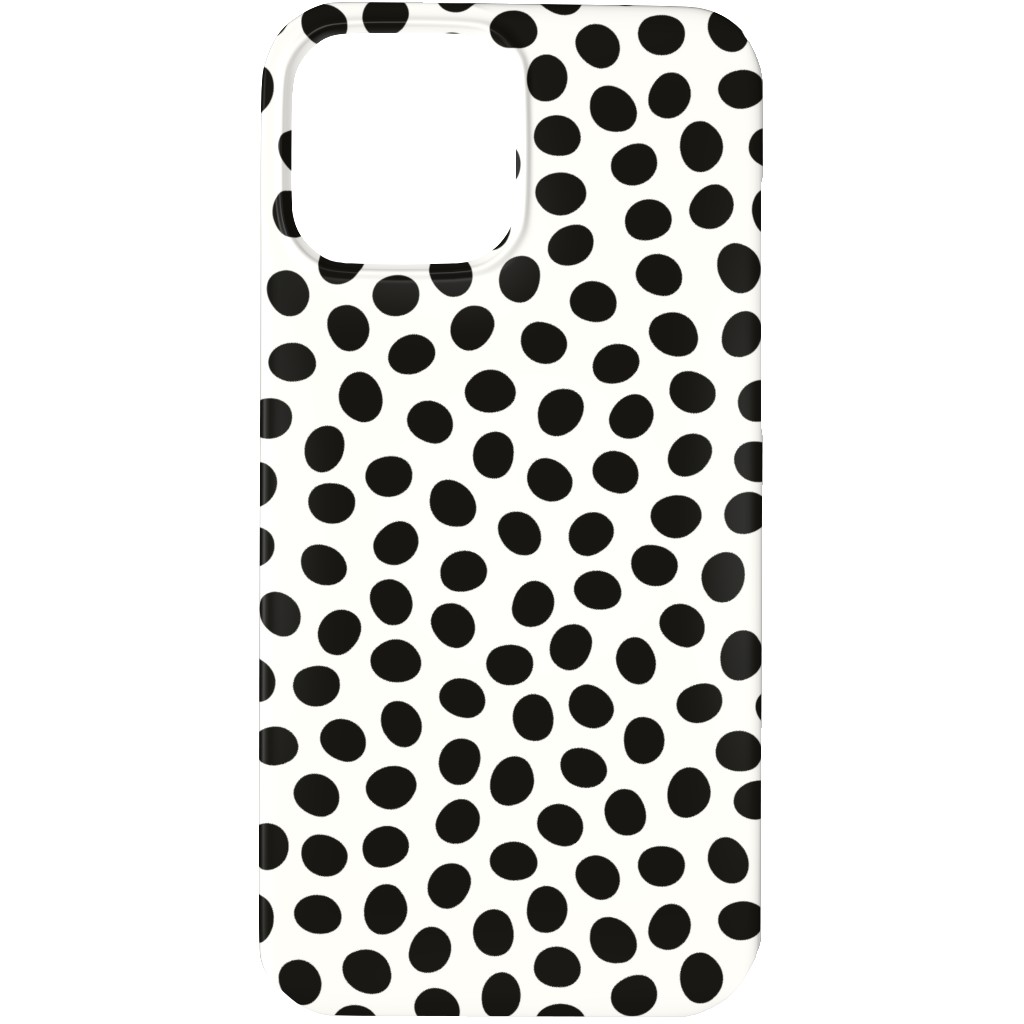 Dots - Black and White Phone Case, Silicone Liner Case, Matte, iPhone 13 Pro, White