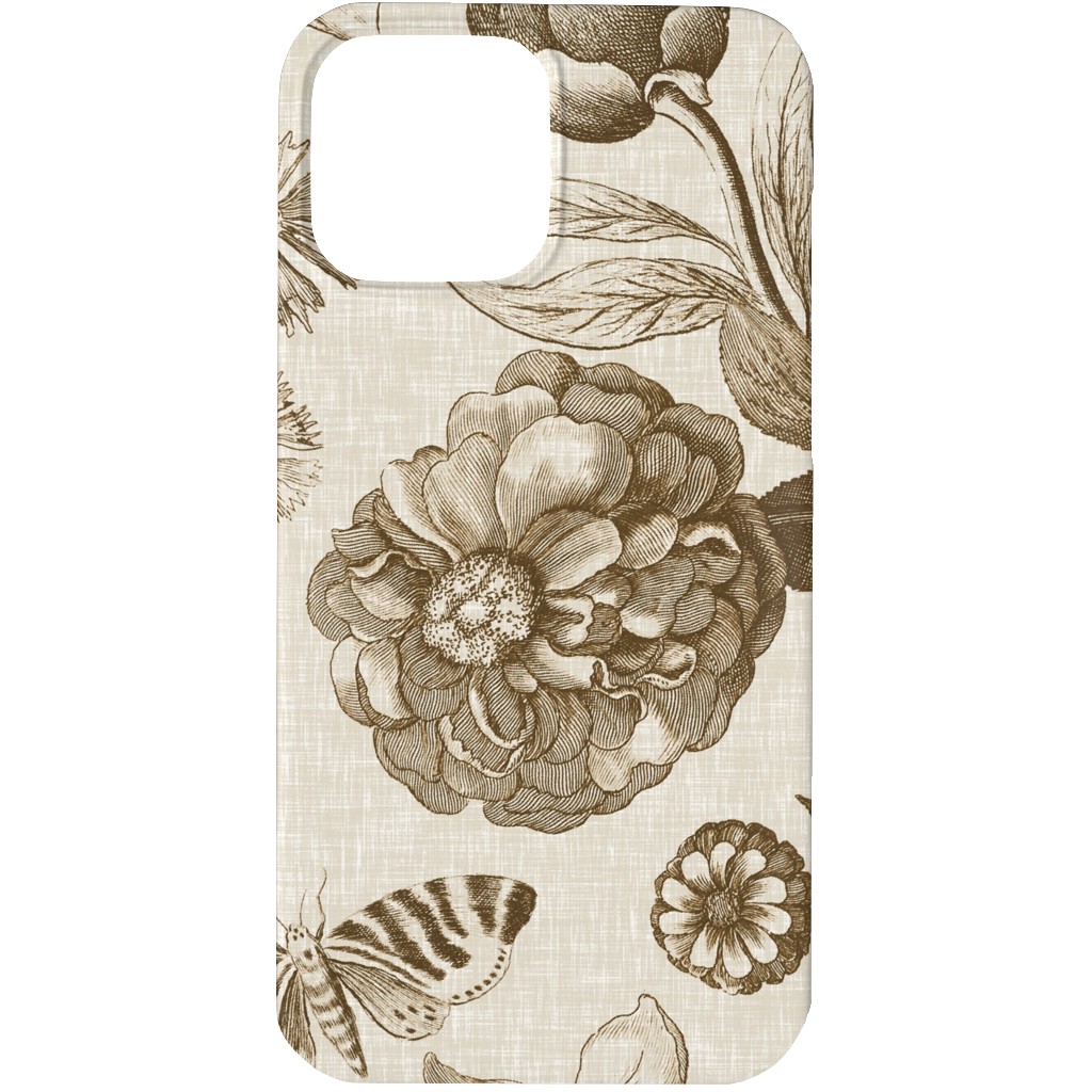 Windsor Botanical in Oyster Phone Case, Silicone Liner Case, Matte, iPhone 13 Pro, Brown, Brown