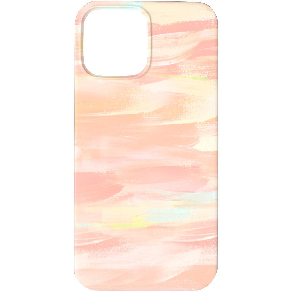 Paint Dabs - Peach Phone Case, Silicone Liner Case, Matte, iPhone 13 Pro, Pink