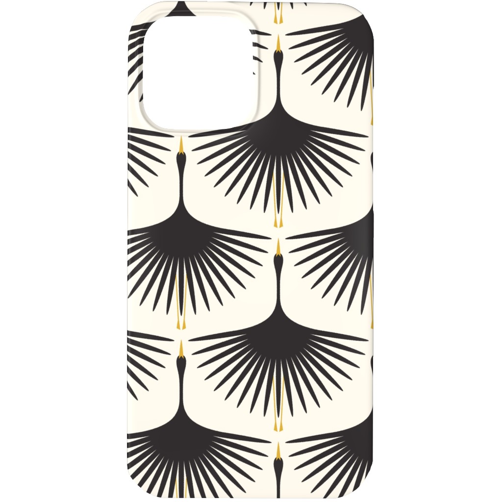Art Deco Swans Phone Case, Silicone Liner Case, Matte, iPhone 13 Pro, Beige, Antique White