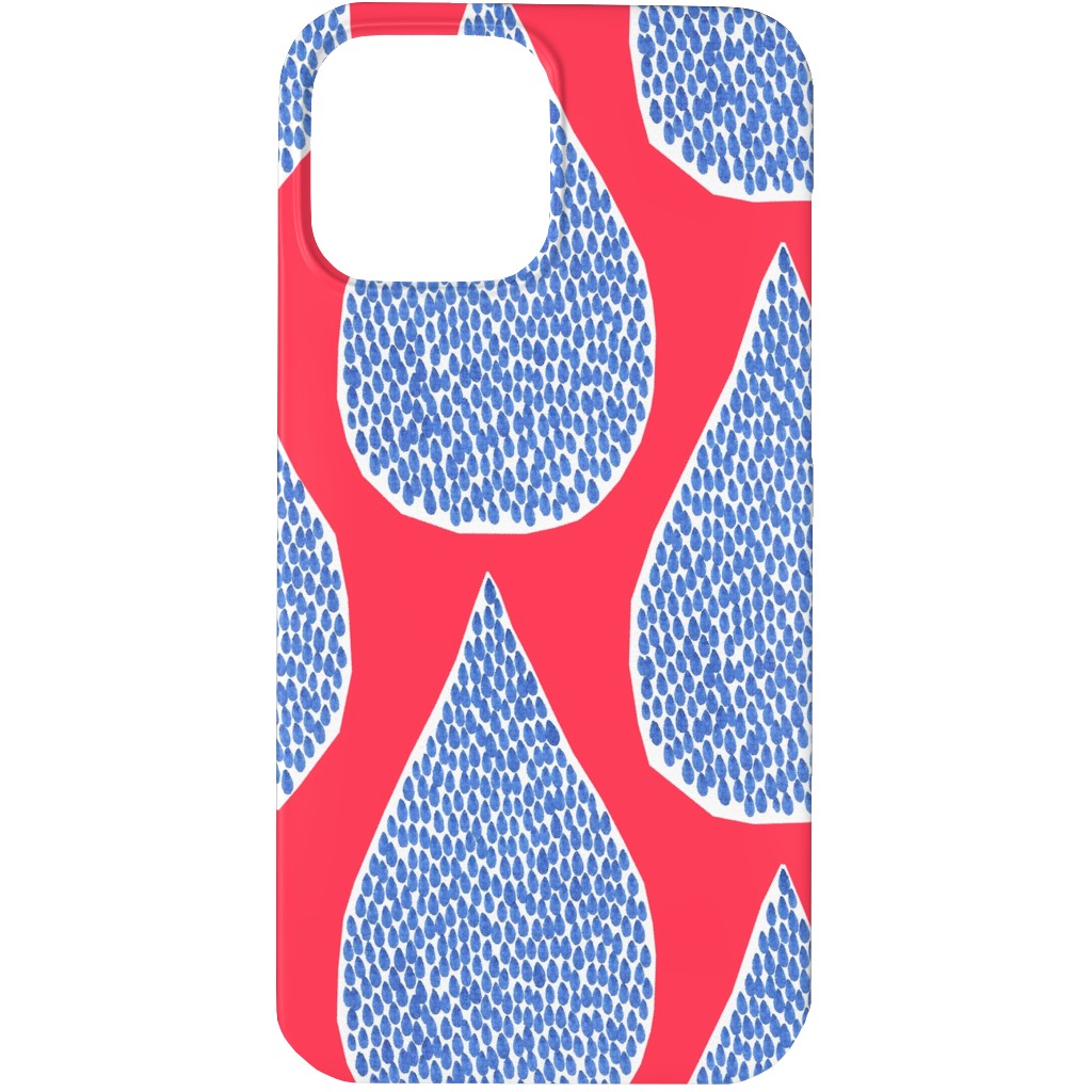 April Showers Rain Drops - Red Phone Case, Silicone Liner Case, Matte, iPhone 13 Pro, Red