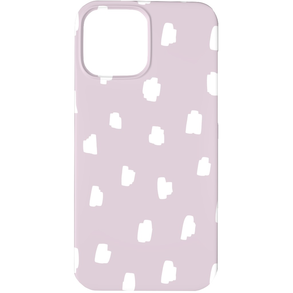 Scattered Marks - White on Lilac Phone Case, Silicone Liner Case, Matte, iPhone 13 Pro, Purple