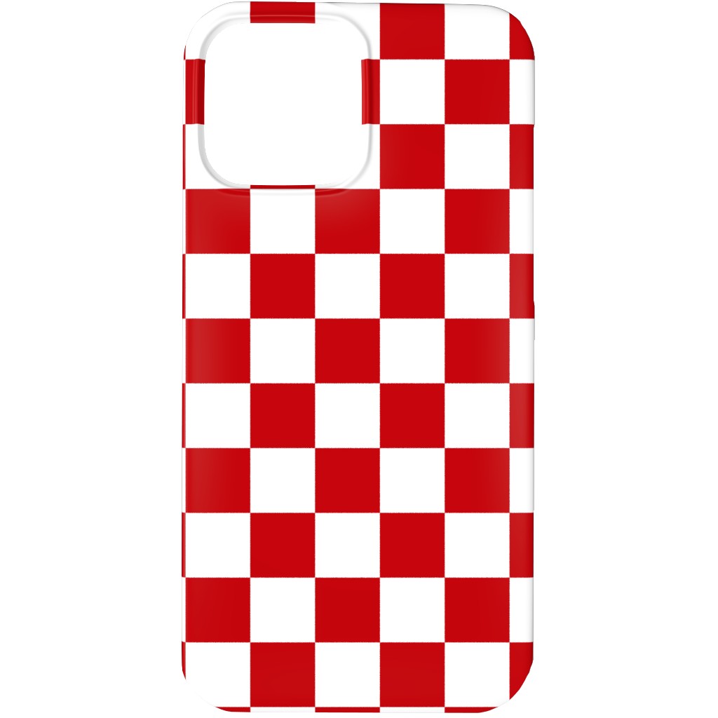 Checkerboard - Red and White Phone Case, Silicone Liner Case, Matte, iPhone 13 Pro, Red