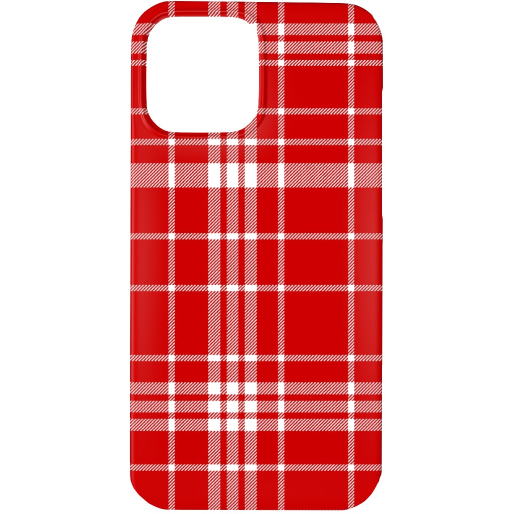 Tartan Check Phone Case, Silicone Liner Case, Matte, iPhone 13 Pro, Red
