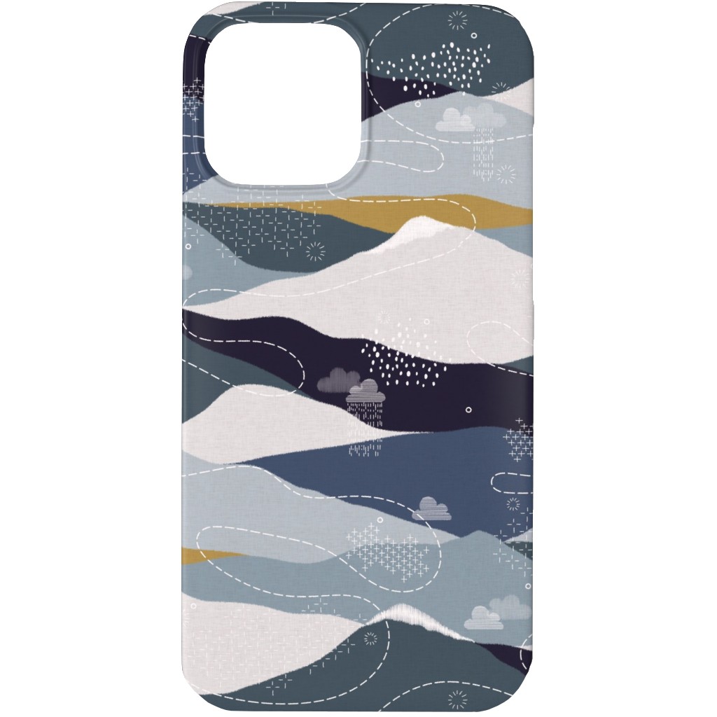 Ever Blue Mountains - Multi Phone Case, Silicone Liner Case, Matte, iPhone 13 Pro, Blue