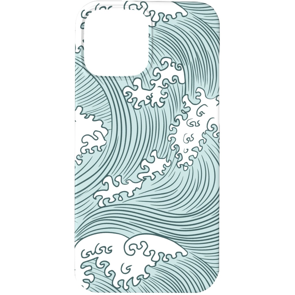 Japanese Waves Phone Case, Silicone Liner Case, Matte, iPhone 13 Pro, Blue