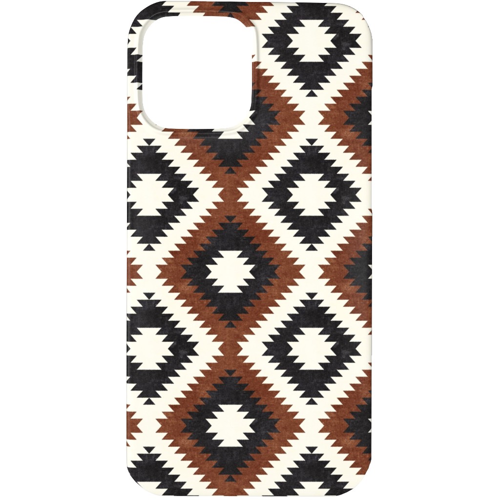 Aztec - Neutrals Phone Case, Slim Case, Matte, iPhone 13 Pro, Brown, Brown