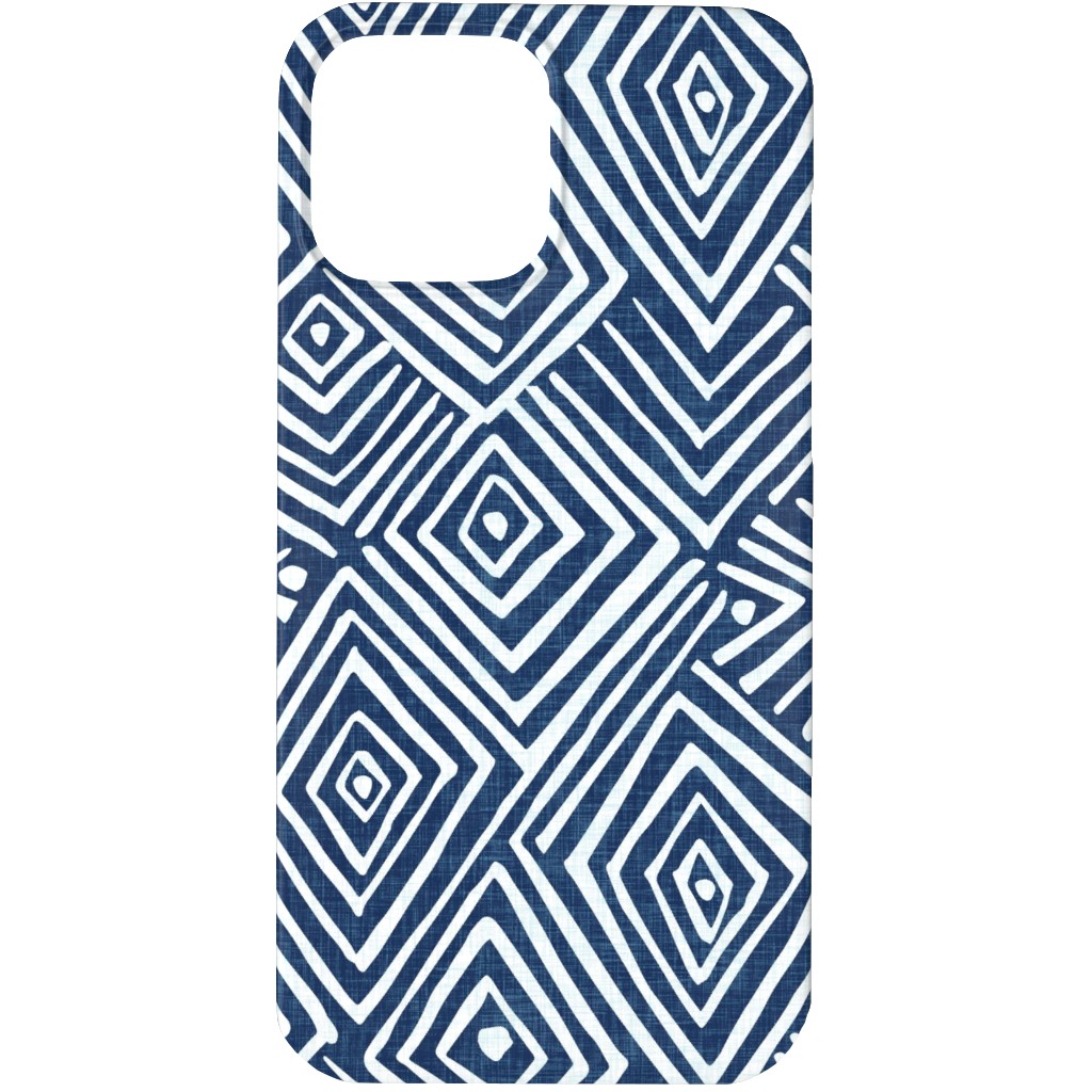 Diamond Mud Cloth -Blue Phone Case, Slim Case, Matte, iPhone 13 Pro, Blue