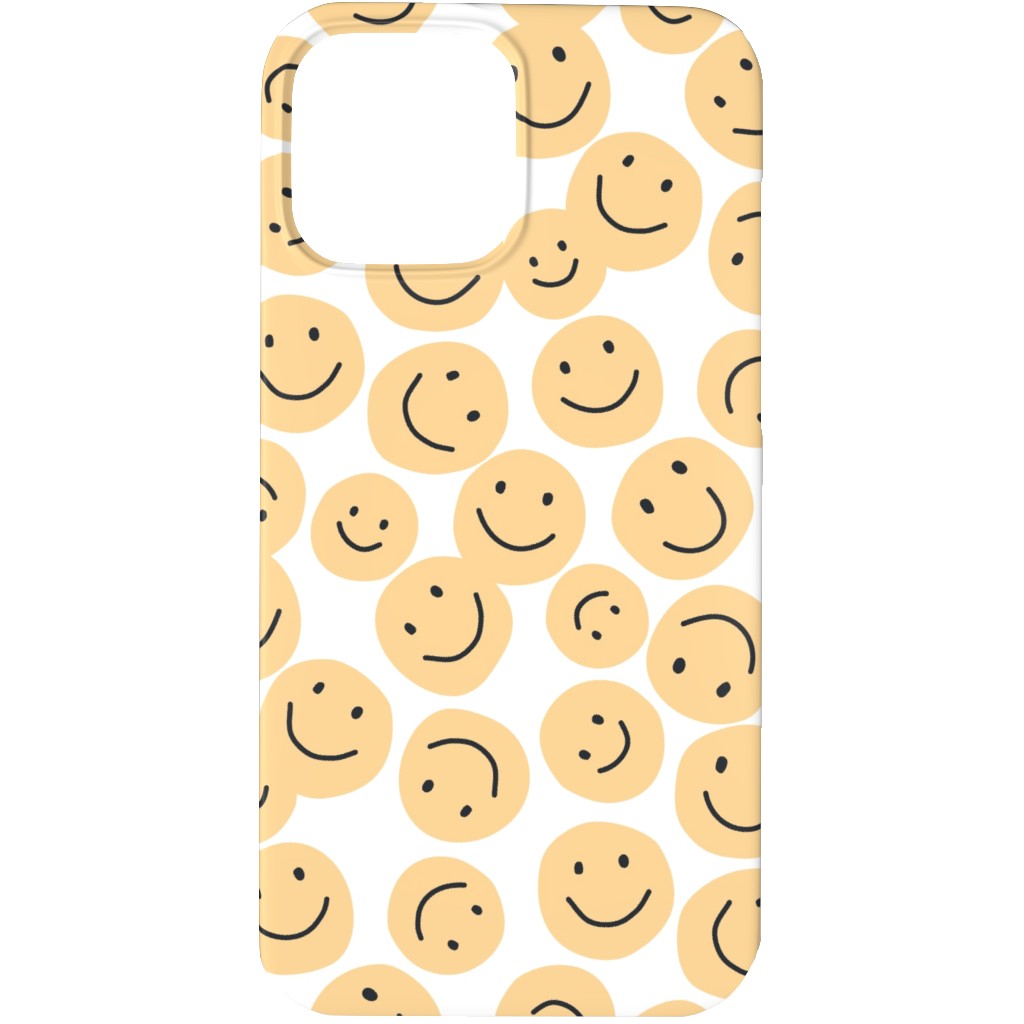 Happy Smiley Faces - Yellow Phone Case, Slim Case, Matte, iPhone 13 Pro, Yellow, Classic Yellow