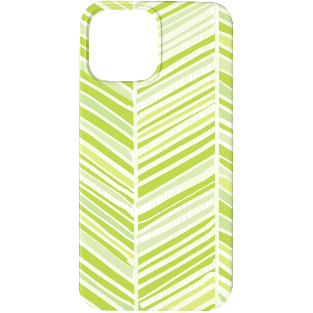Herringbone Hues of Green Phone Case, Slim Case, Matte, iPhone 13 Pro, Green