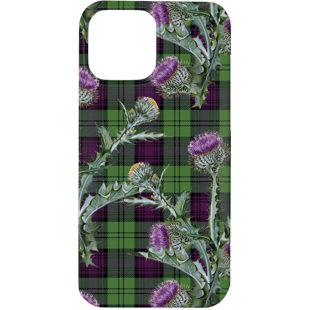 Feochadan Tartan - Green and Purple Phone Case, Slim Case, Matte, iPhone 13 Pro, Green