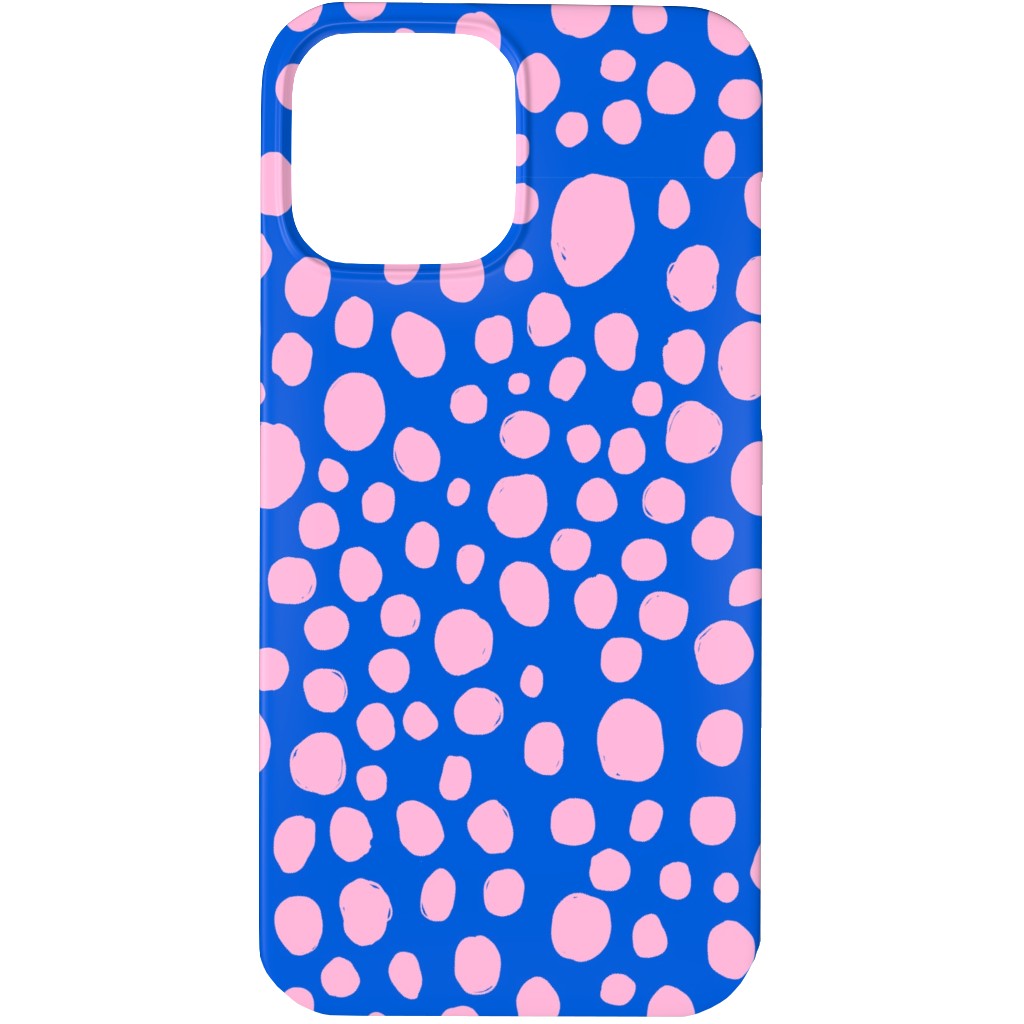 Polka Dot - Blue and Pink Phone Case, Slim Case, Matte, iPhone 13 Pro, Blue