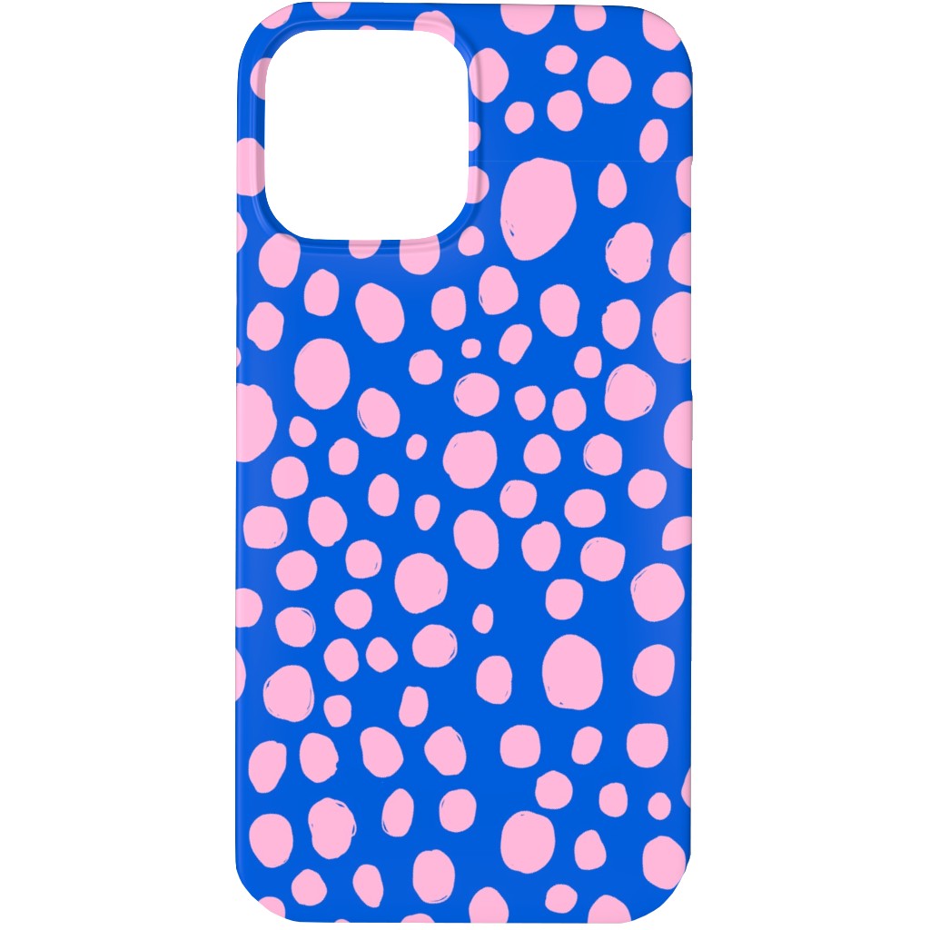 Polka Dot - Blue and Pink Phone Case, Slim Case, Matte, iPhone 13 Pro, Blue, True Blue