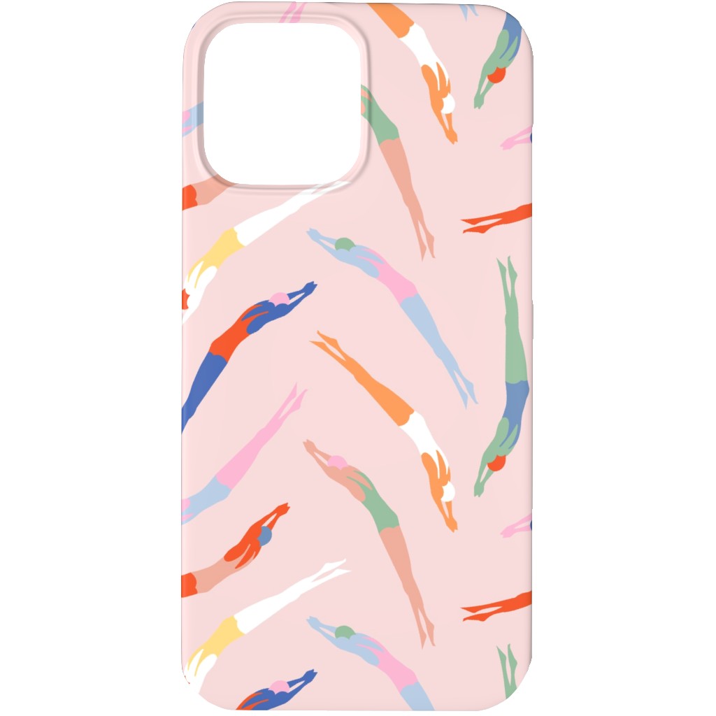 Art Deco Divers - Pink Phone Case, Slim Case, Matte, iPhone 13 Pro, Pink
