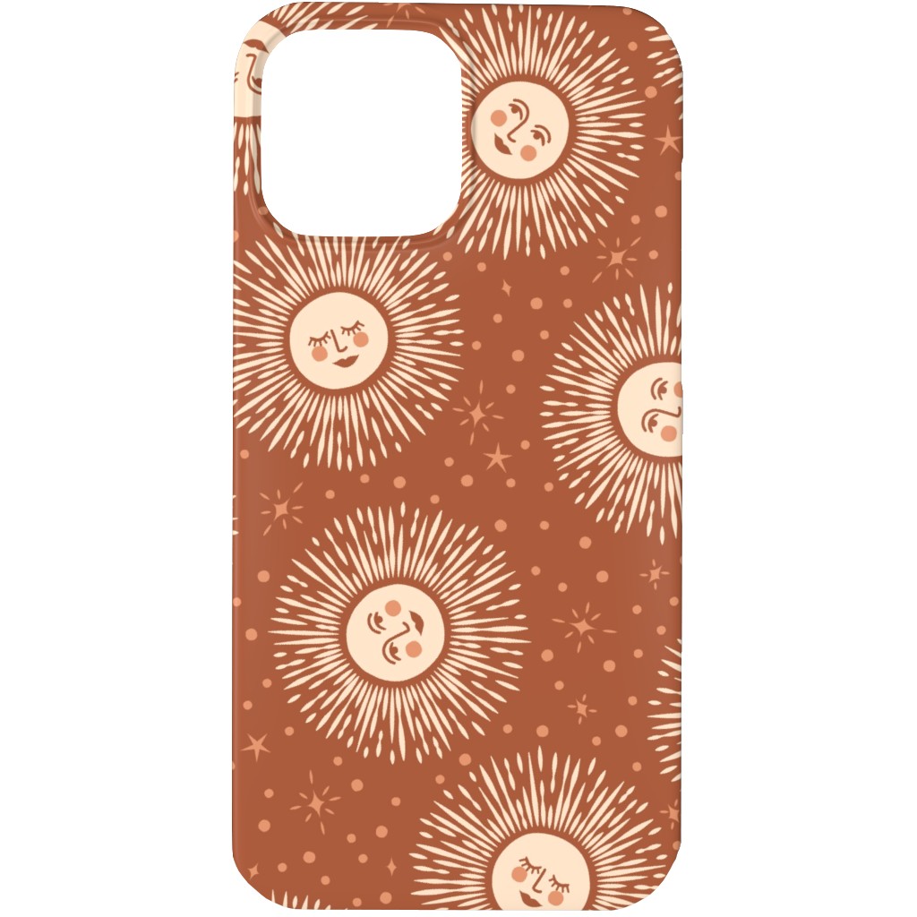 Golden Sun - Multidirectional - Rust Brown Phone Case, Slim Case, Matte, iPhone 13 Pro, Orange