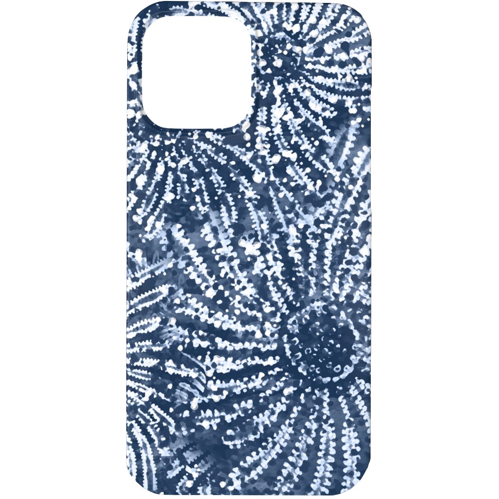 Shibori Floral Bursts - Navy Phone Case, Slim Case, Matte, iPhone 13 Pro, Blue, True Blue