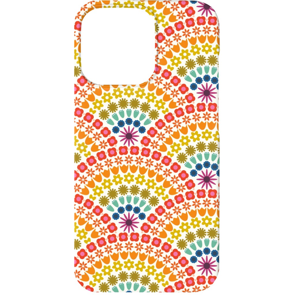 Rainbow Flower Scallops - Multi Phone Case, Silicone Liner Case, Matte, iPhone 13, Multicolor