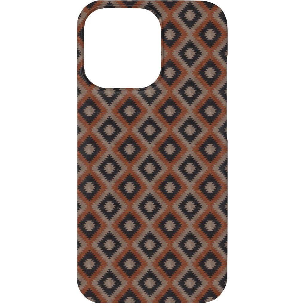 Aztec Phone Case, Silicone Liner Case, Matte, iPhone 13, Brown