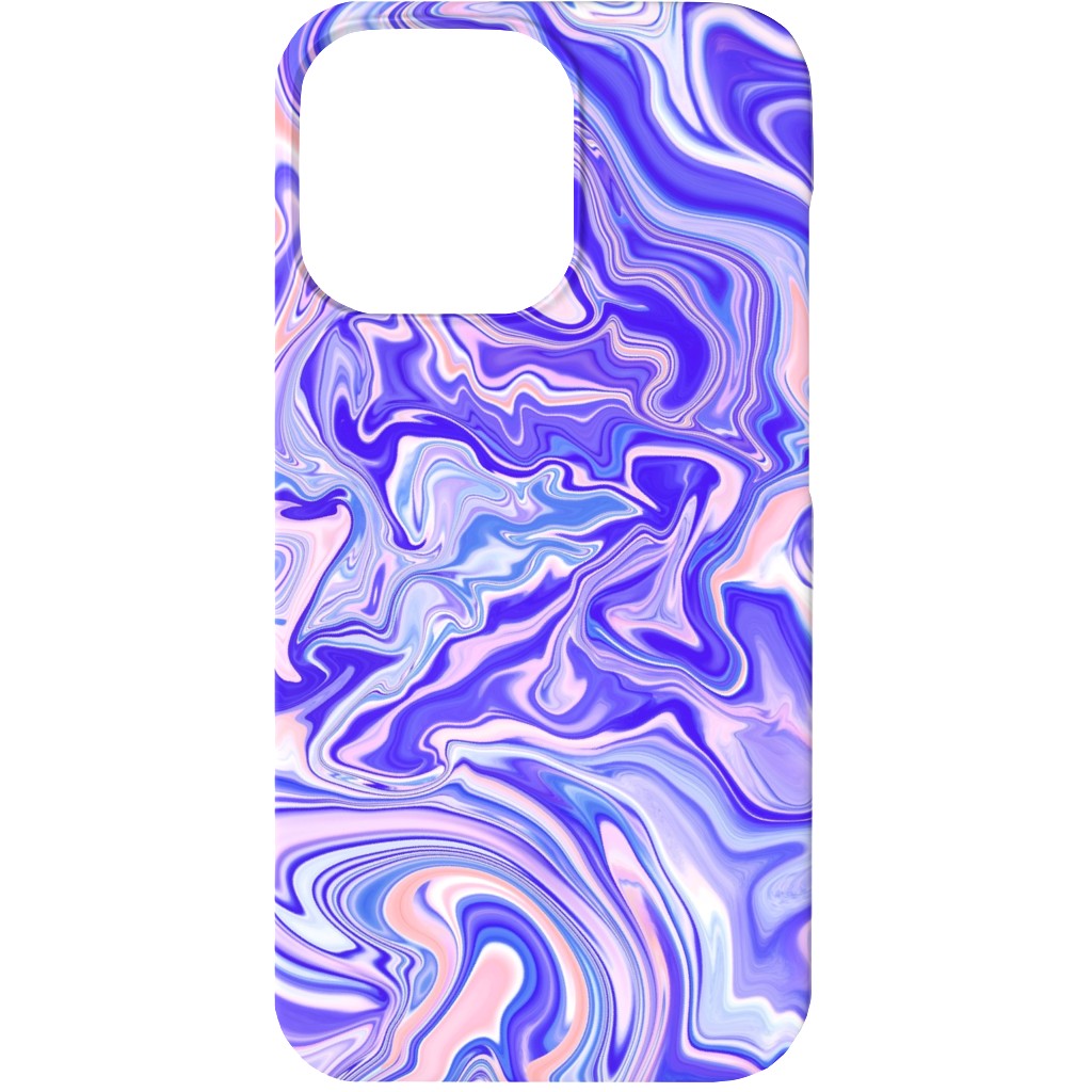 Love Spell Marble - Purple Coral Pink Phone Case, Silicone Liner Case, Matte, iPhone 13, Purple