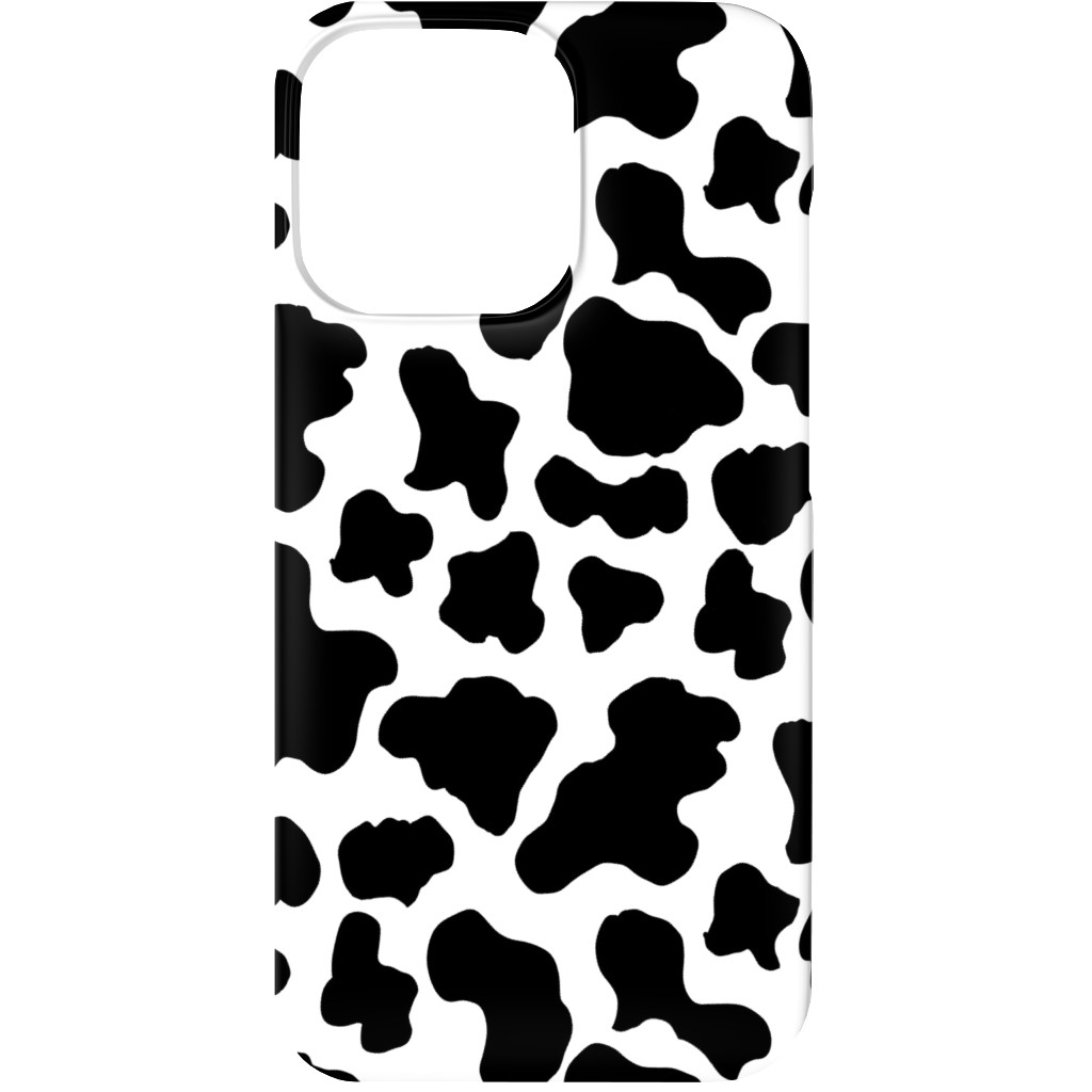 Cow Print - Black and White Phone Case, Silicone Liner Case, Matte, iPhone 13, Black