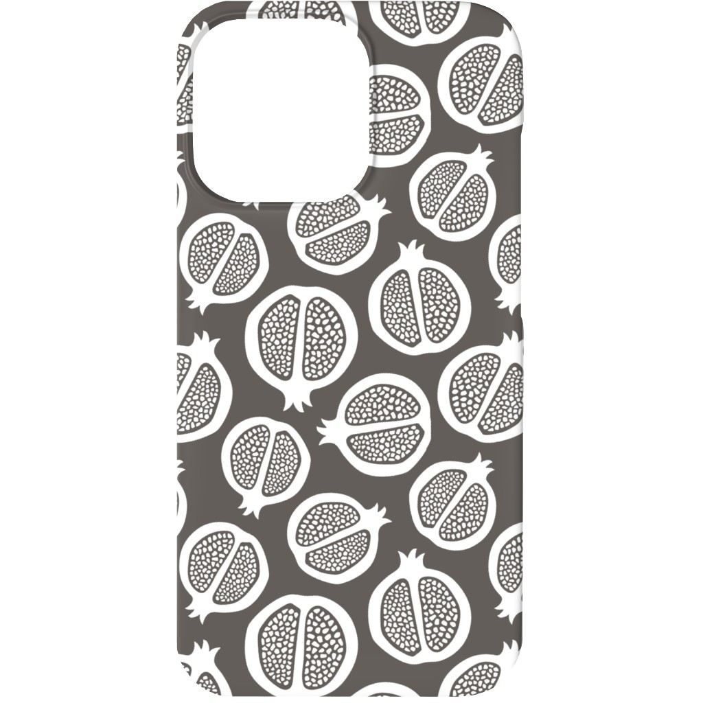 Pomegranate - Black & White Phone Case, Silicone Liner Case, Matte, iPhone 13, Gray