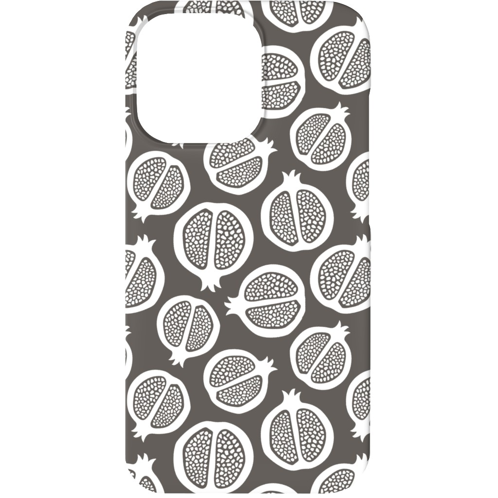 Pomegranate - Black & White Phone Case, Silicone Liner Case, Matte, iPhone 13, Gray, Gray