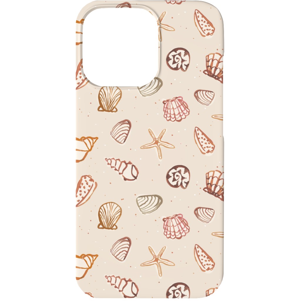 Painted Summer Beach Seashells Phone Case, Silicone Liner Case, Matte, iPhone 13, Multicolor