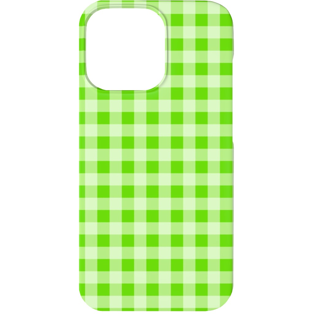 Gingham Checker - Green Phone Case, Silicone Liner Case, Matte, iPhone 13, Green