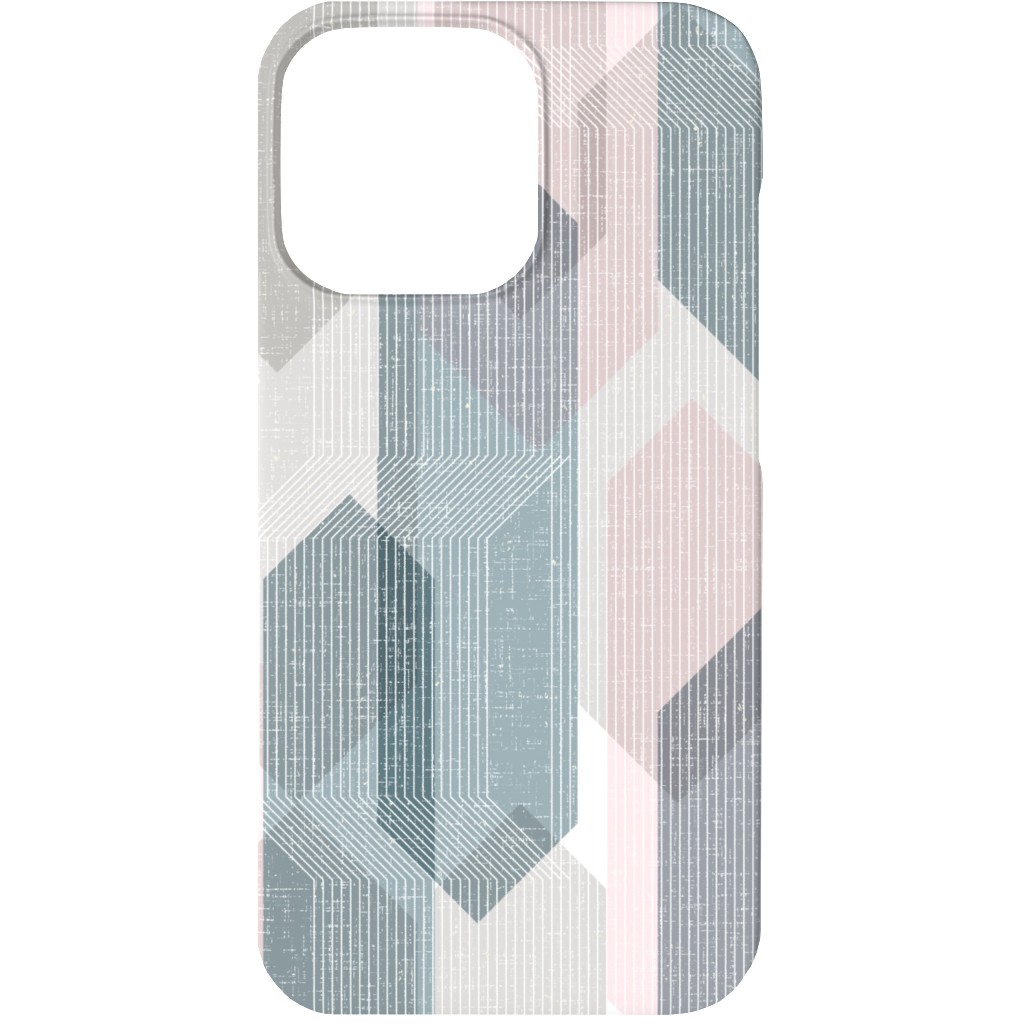Deco Mod Hex Reflections - Sorbet Phone Case, Silicone Liner Case, Matte, iPhone 13, Gray