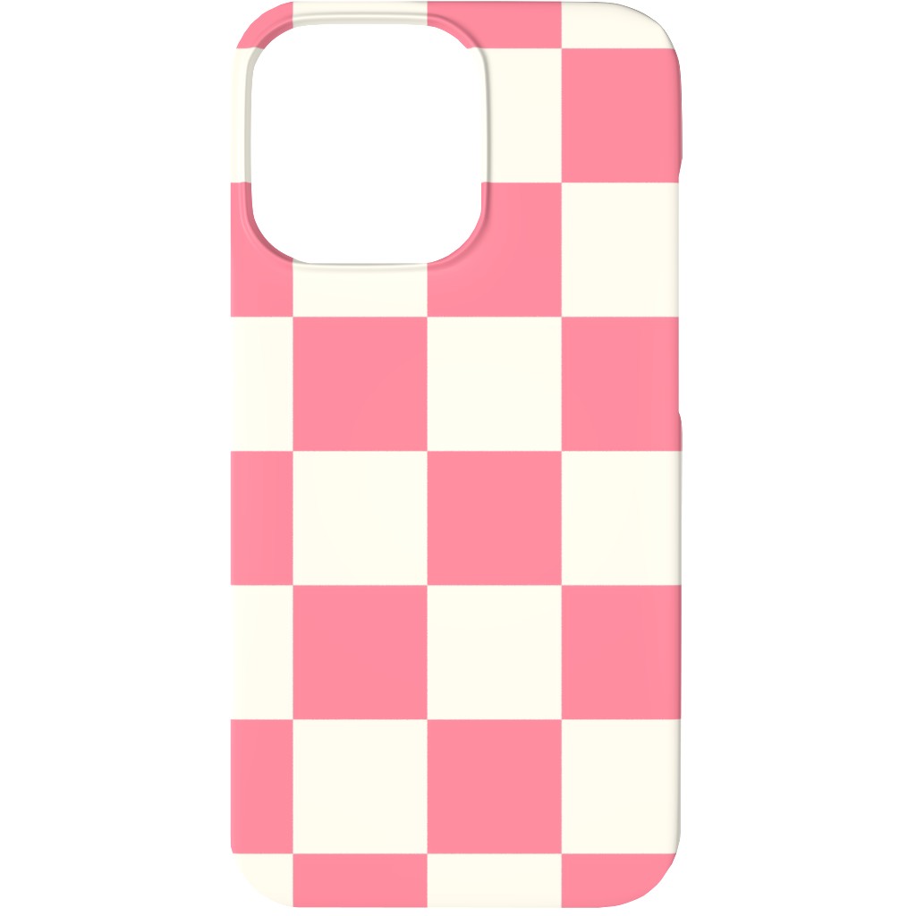 Checkered Pattern - Pink Phone Case, Silicone Liner Case, Matte, iPhone 13, Pink