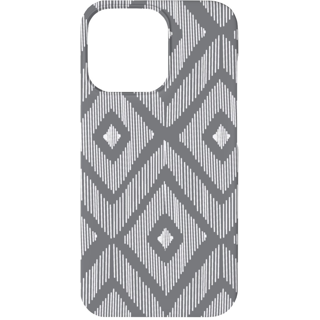 Ikat Phone Case, Silicone Liner Case, Matte, iPhone 13, Gray