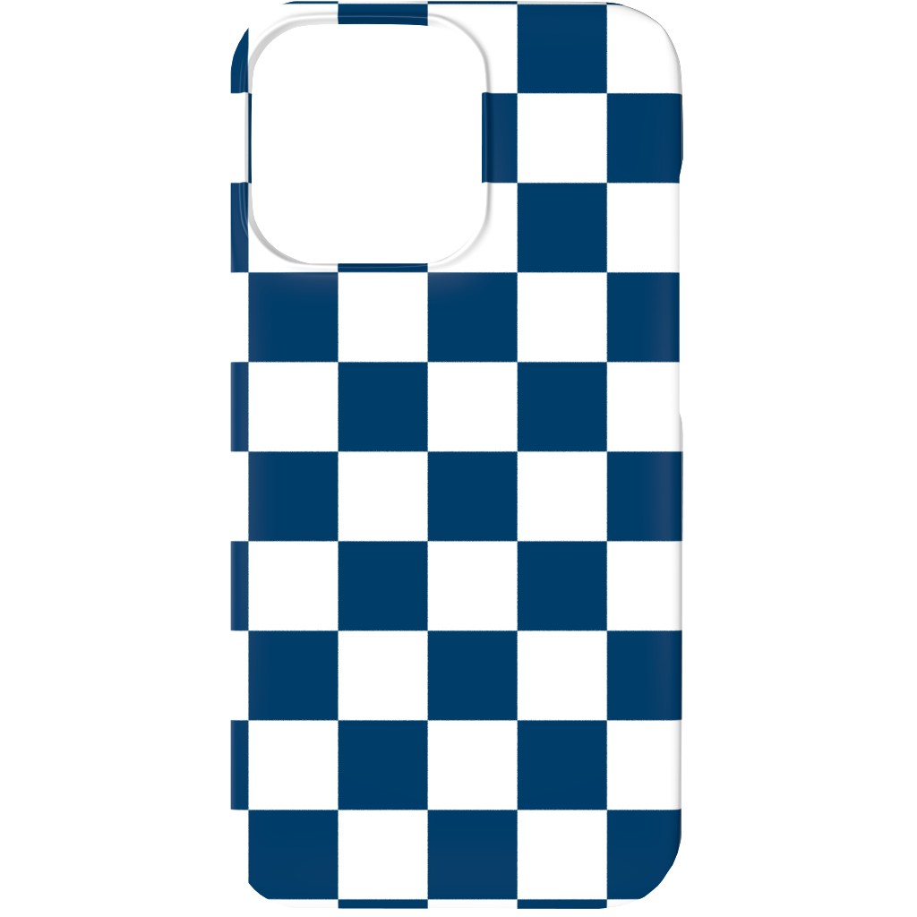 Wonderland Checkerboard - Lonely Angel Blue & White Phone Case, Silicone Liner Case, Matte, iPhone 13, Blue, True Blue