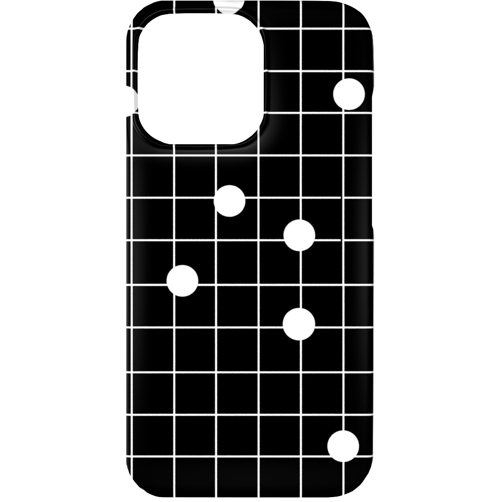 Dot Line - Black and White Phone Case, Silicone Liner Case, Matte, iPhone 13, Black