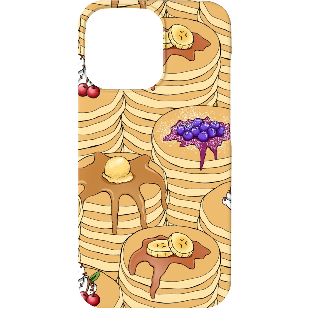 Flapjack Stack Phone Case, Silicone Liner Case, Matte, iPhone 13, Beige