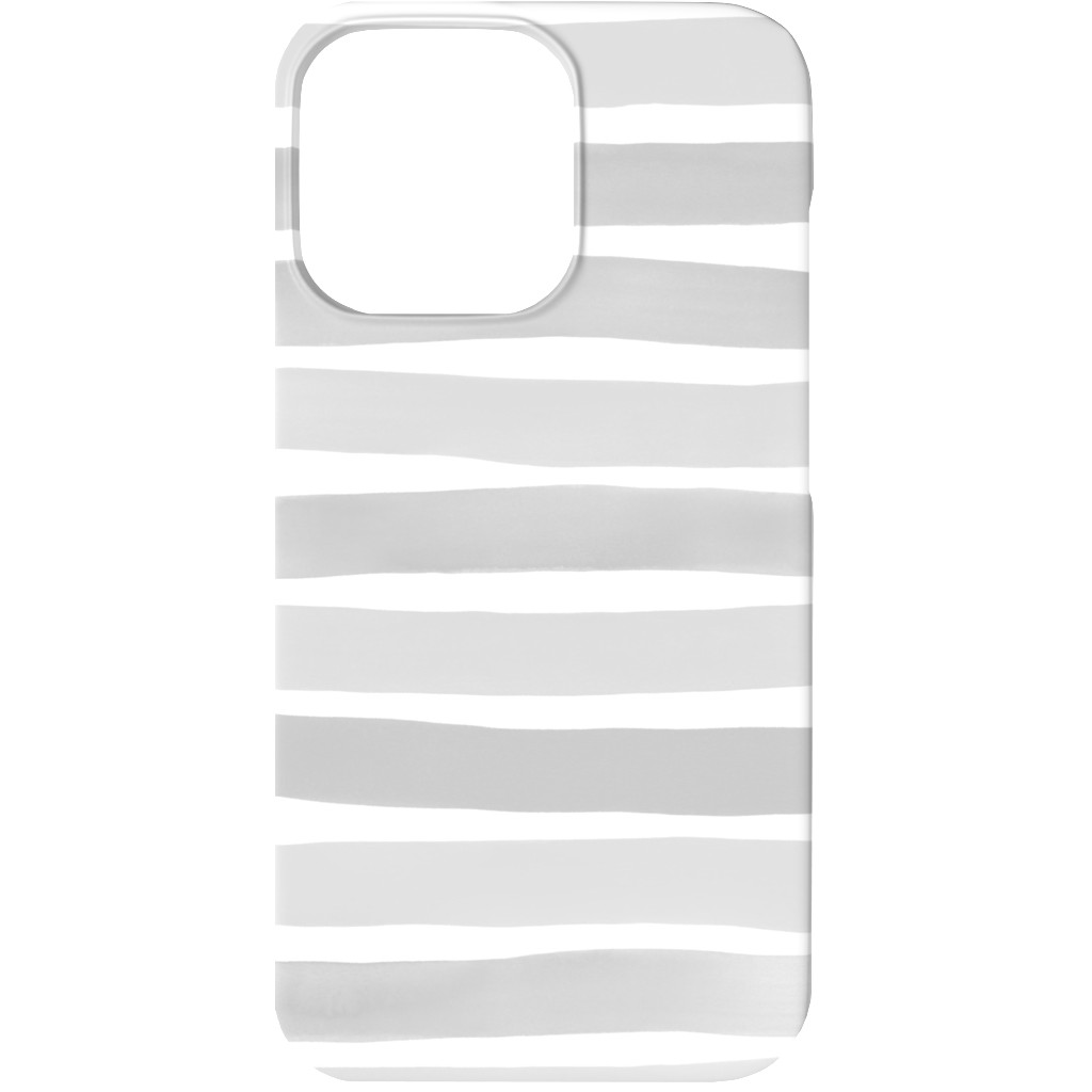 Imperfect Watercolor Stripes Phone Case, Silicone Liner Case, Matte, iPhone 13, Gray
