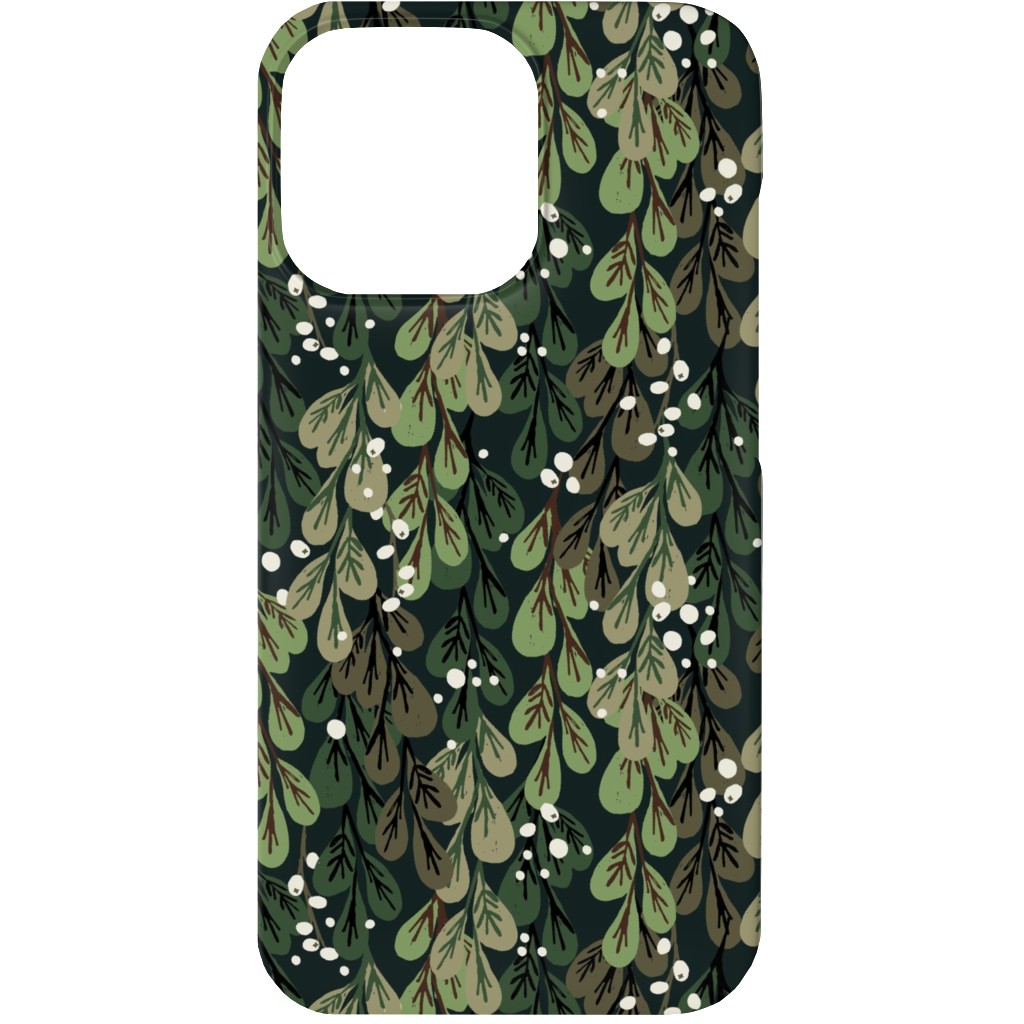 Mistletoe - Green Phone Case, Silicone Liner Case, Matte, iPhone 13, Green