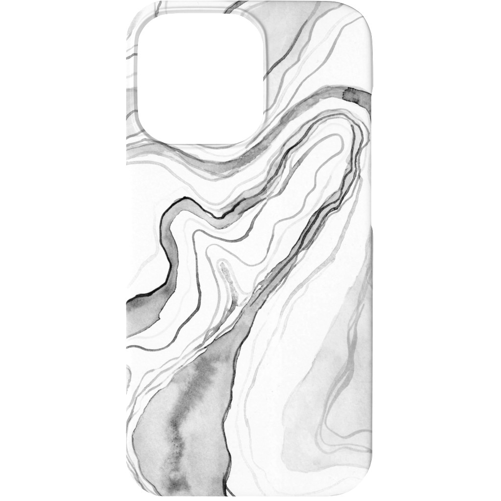 Watercolor Marble Phone Case, Silicone Liner Case, Matte, iPhone 13, Gray, Silver Lining