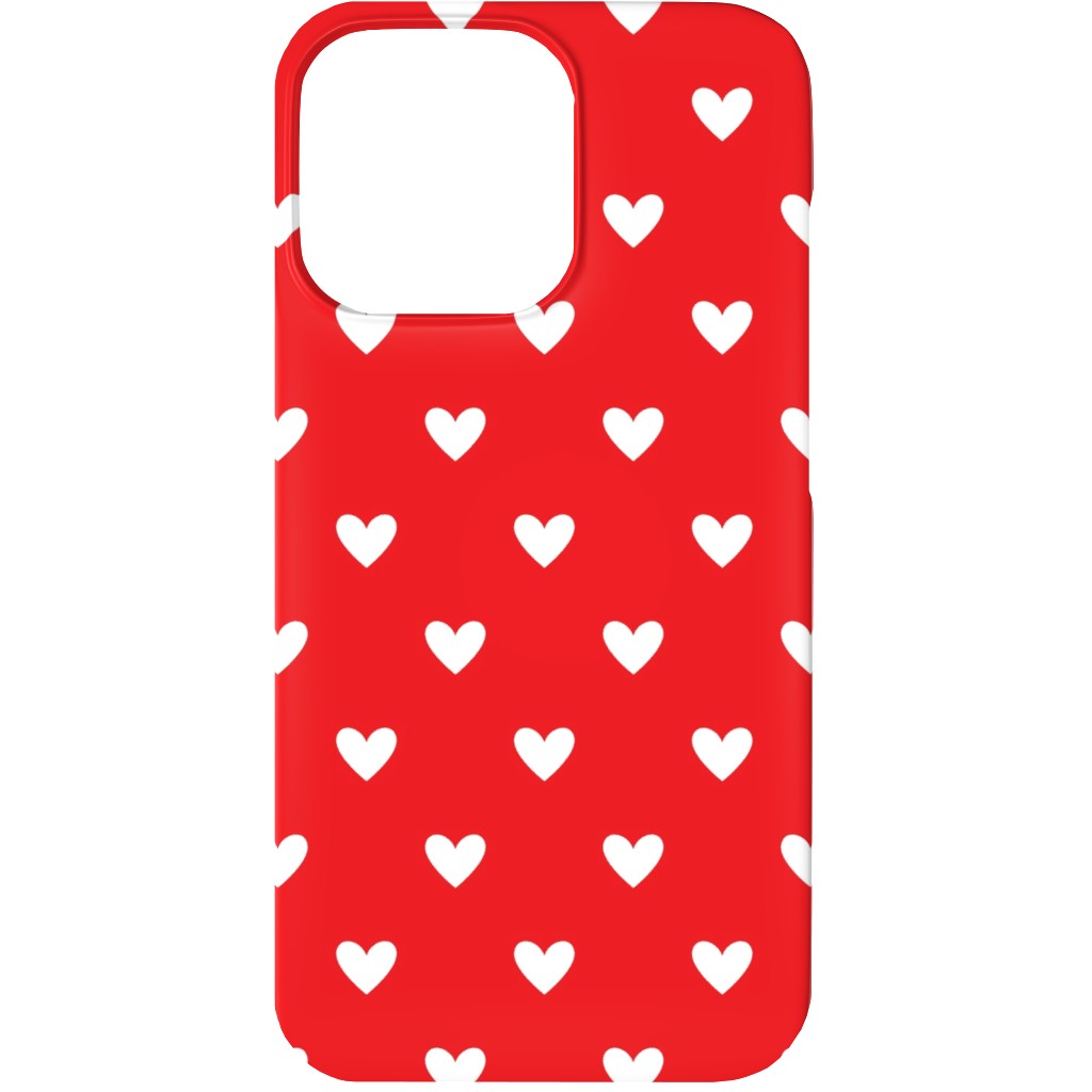 Love Hearts - Red Phone Case, Silicone Liner Case, Matte, iPhone 13, Red