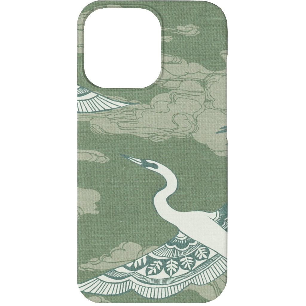 Egrets - Green Phone Case, Silicone Liner Case, Matte, iPhone 13, Green