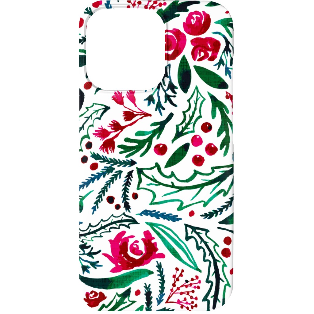 Noel Collection - Loose Floral Phone Case, Silicone Liner Case, Matte, iPhone 13, Multicolor