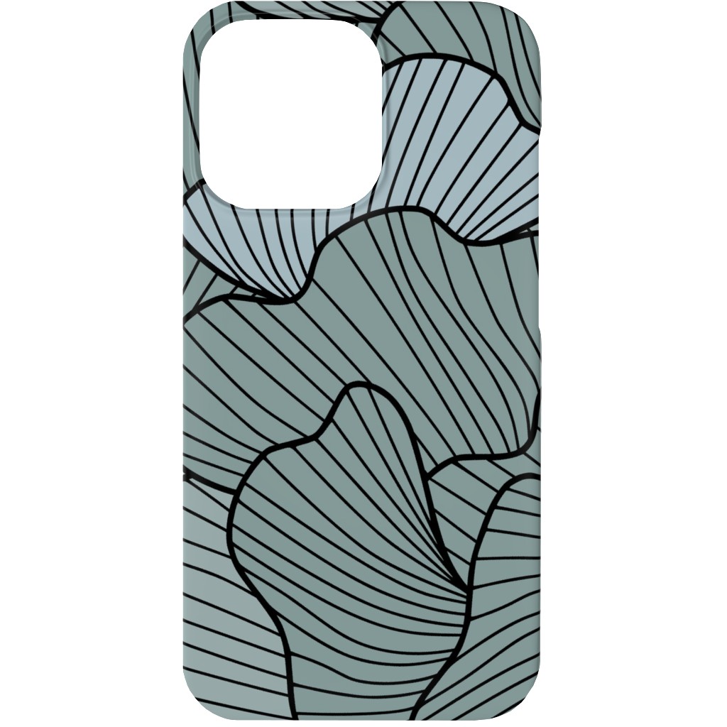 Layered Ginko Leaves Phone Case, Silicone Liner Case, Matte, iPhone 13, Green, Classic Green