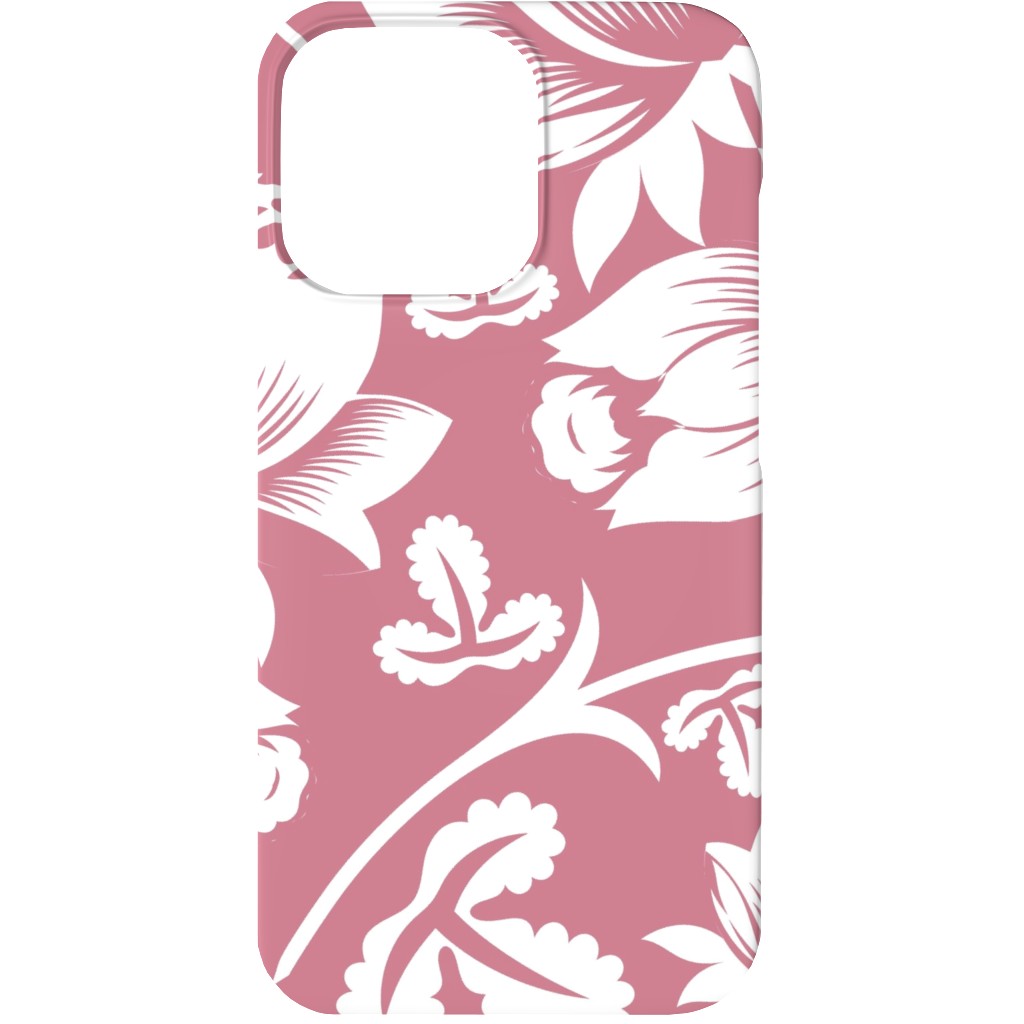 Lovely Rose Flower - Pink and White Phone Case, Silicone Liner Case, Matte, iPhone 13, Pink, Bright Pink