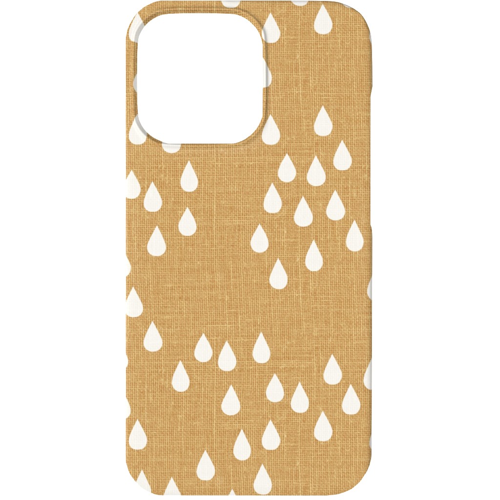Scattered Rain Drops - Mustard Yellow Phone Case, Silicone Liner Case, Matte, iPhone 13, Yellow