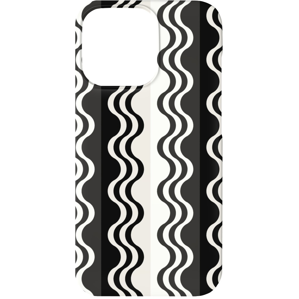Sea Shell Waves - Grey Phone Case, Silicone Liner Case, Matte, iPhone 13, Black, Black