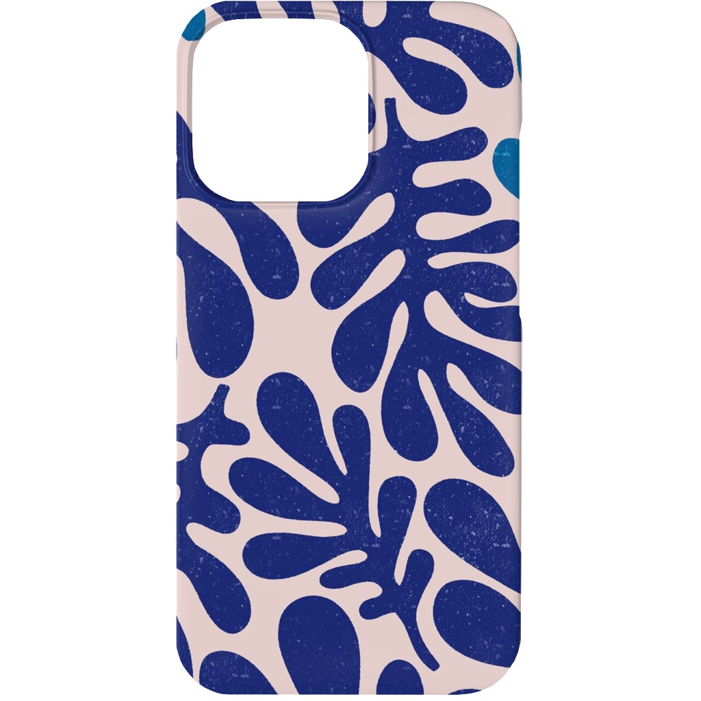 Organic Leaves - Blue Phone Case, Silicone Liner Case, Matte, iPhone 13, Blue