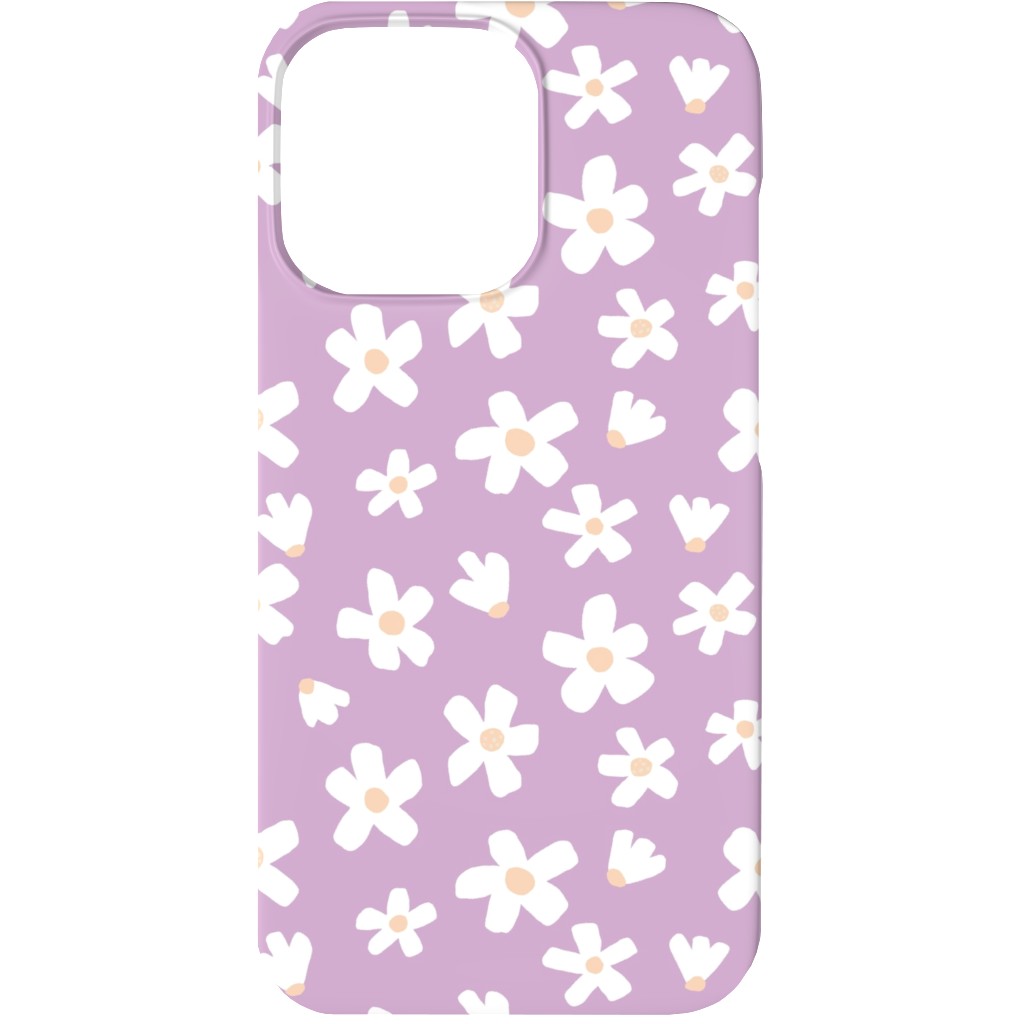 Daisy Garden Floral - Purple Phone Case, Slim Case, Matte, iPhone 13, Purple, Purple