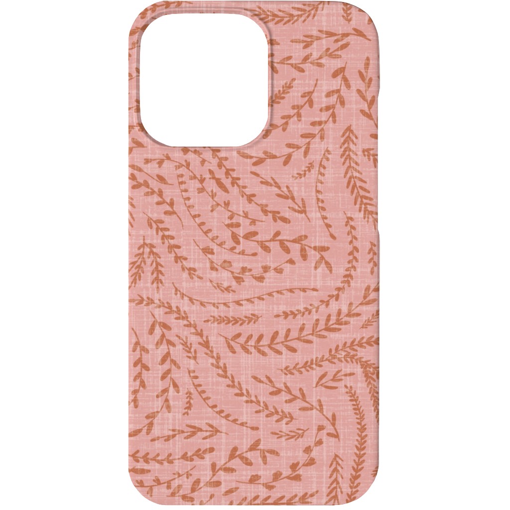 Notion - Fine Floral - Pink and Rust Phone Case, Slim Case, Matte, iPhone 13, Pink