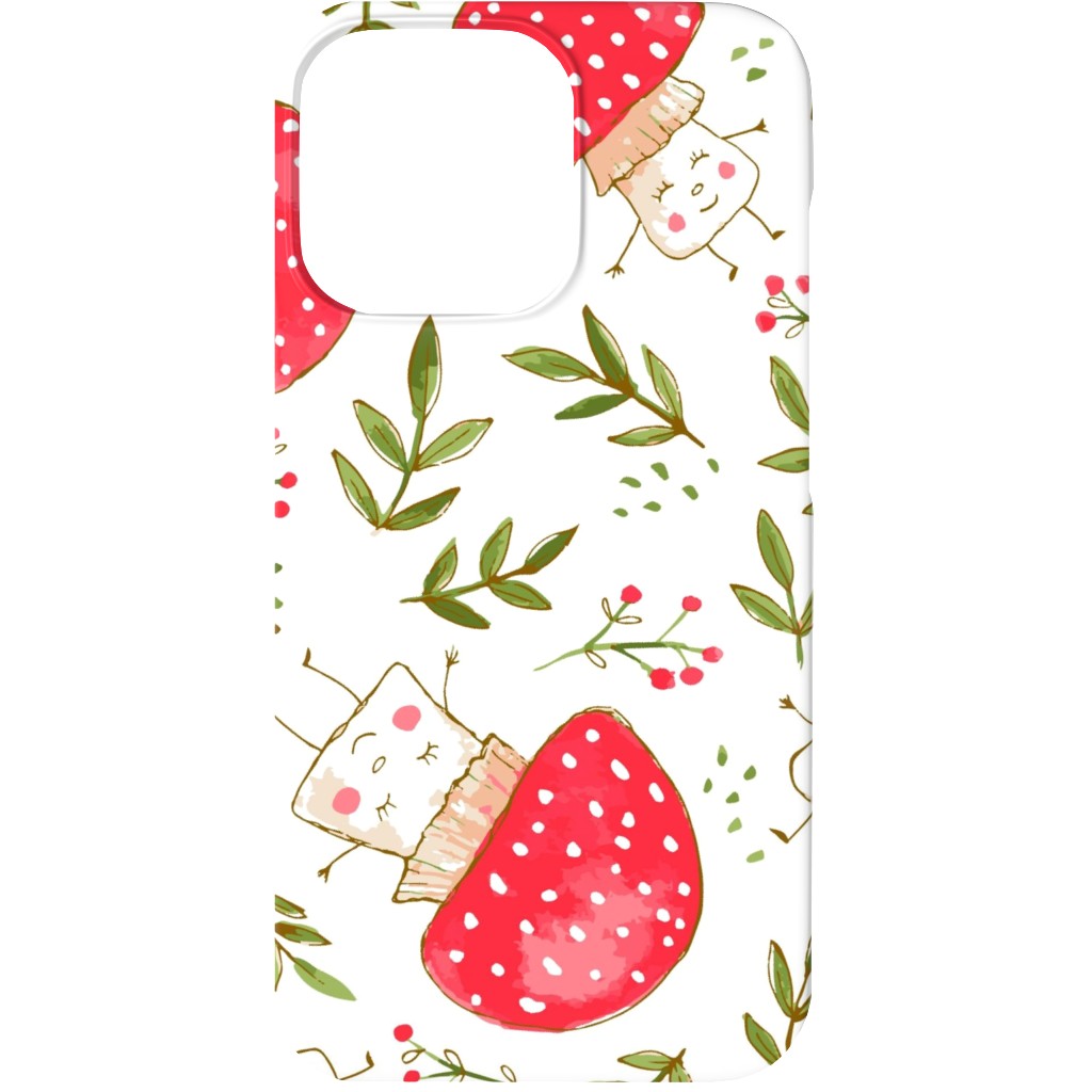 the Happiest Little Mushrooms - Red Phone Case, Slim Case, Matte, iPhone 13, Red