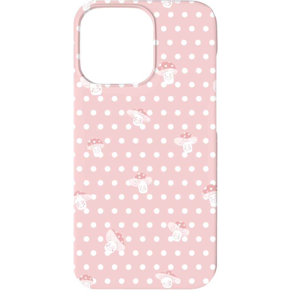 Mushroom and Dots - Pink Phone Case, Slim Case, Matte, iPhone 13, Pink